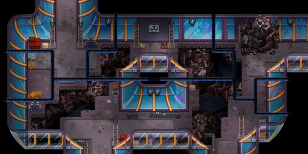 Map of Underwater City Huge Crack