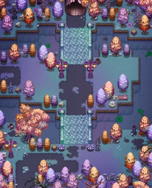 Map of Dark Woods Town Entrance