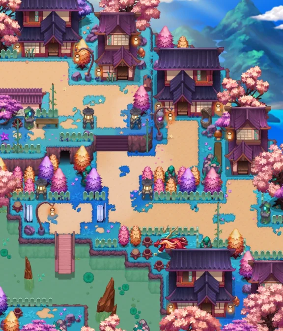 Map of Floating Islands Town East Side